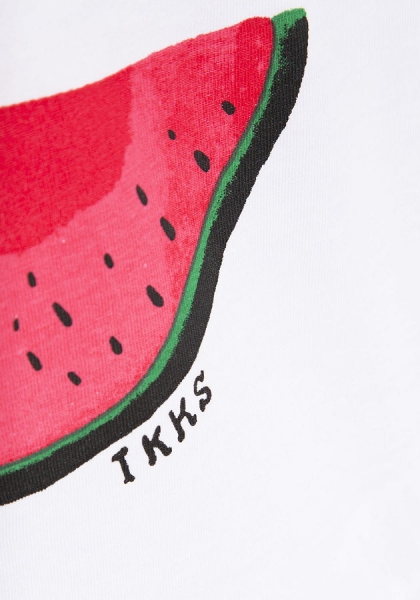 IKKS Plein Ete t-shirt "Smile" blanc cassé